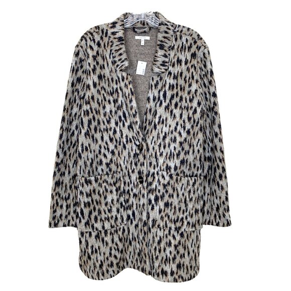 Maurices Womens M NEW Faux Fur Coat Jacket Blazer Animal Print Mobwife Old Money - Picture 1 of 15